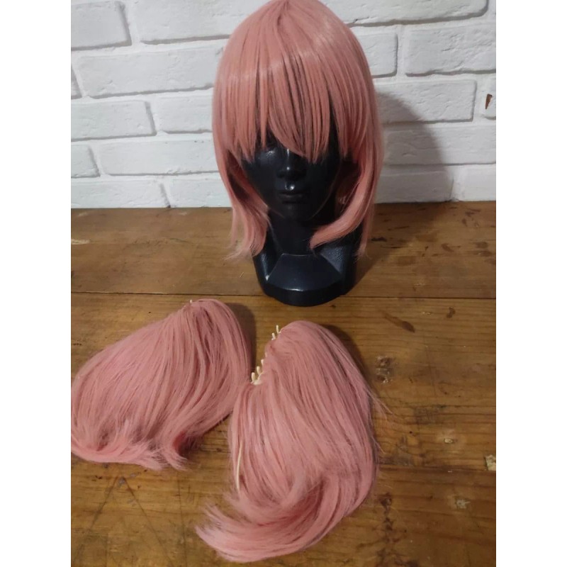 Caracterización Luna Peluca Rosa Coletas Madoka Mágica
