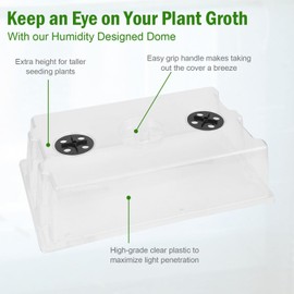 YoleShy 5-Set Strong Seed Starter Trays with Humidity Domes, Black Plastic Plant Growing Trays for Seed Starting, Germination, Seedling Propagation & Plant Growing