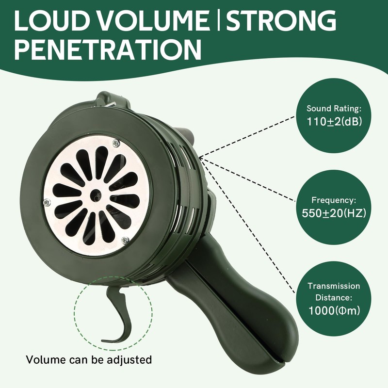 MYFULLY Handheld Air Raid Siren | 110DB Aluminium Alloy Crank
