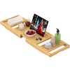 Bathtub Tray Caddy,Premium Bamboo Expandable Bath Tub Trays Table, Foldable