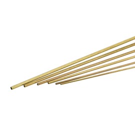 uxcell Brass Tube, 1mm 1.2mm 1.4mm 1.6mm 1.8mm 2mm OD x 0.2mm Wall Thickness 300mm Length Metal Tubing, Pack of 6