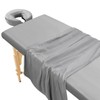 Massage Table Sheets 3-Piece Set, Fitted Sheet/Flat/Face Cover, Grey