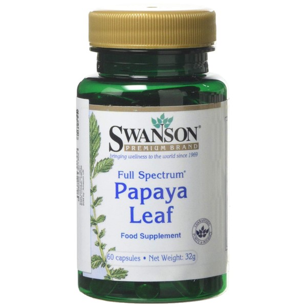 Swanson Full Spectrum Papaya Leaf - Herbal Supplement Promoting Digestive Health & GI Tract Support - Natural Formula Overall Wellness - (60 Capsules, 400mg Each)