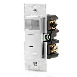 Leviton IPV05-1LZ Decora Vacancy Motion Sensor In-Wall Switch, Manual-On, 5A, Single Pole, White/Ivory/Light Almond