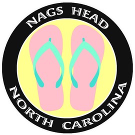 Athena Brands Flip Flops Nags Head North Carolina - Car Truck Window Bumper Sticker Decal - Black