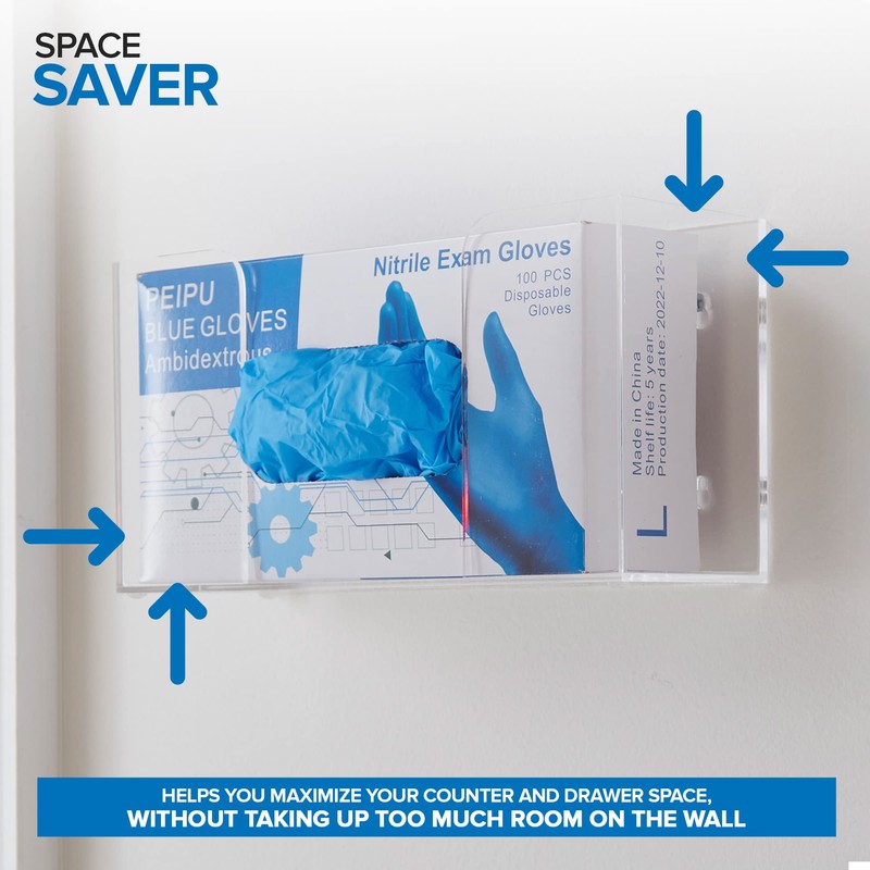 Stock Your Home Acrylic Single Gloves Dispenser, Tissue Box Shelf,