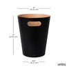Umbra Woodrow 2 Gallon Modern Wooden Trash Can, Wastebasket, Garbage