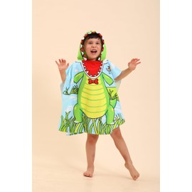 Dinosaur Hooded Towels for Kids, Kids Beach Towels for Boys/Girls, Swimming Towels/Towel Robes/Wearable Towels/Pool Towels for Kids 2-10, Poncho Beach Towels for Kids, Hooded Beach Towels for Toddler