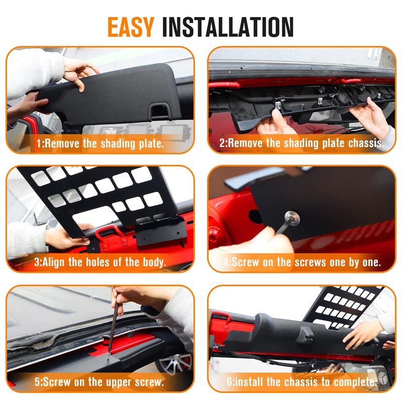 JeCar for JK Roof Rack Hard Top Molle Panel Storage