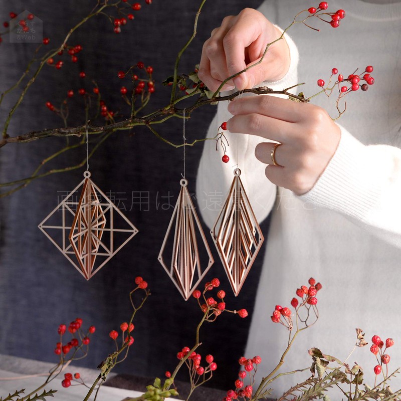 Kito Wooden Ornament KITO10 Square Small Scandinavian Mobile Hinmei