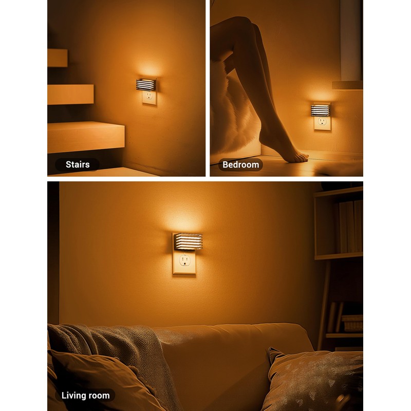 JandCase Amber Night Light, [2 Pack] Night Lights Plug into
