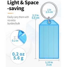 10 PCS Key Tags with Labels and Key Rings, Organize and Identify Your Essentials with Ease, Durable Plastic Key Fobs for Keys, USB, ID Tags, Luggage (Multicolor)