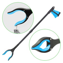 Grabber Reacher Tool - 2 Pack - Updated Version Long 32 Inch Foldable Pick Up Stick - Strong Grip Magnetic Tip Lightweight Trash Picker Claw Reacher Grabber Tool Elderly Reaching - by Luxet (Blue)