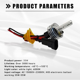 GutGiel 2 PCS 9005 Xenon HID Bulbs, IP67 Waterproof Hid Lights for Cars Headlights 6000K White Super Bright Front Light Bulb with Stents Base, Plug and Play for High/Low Beam Bulb Replacement