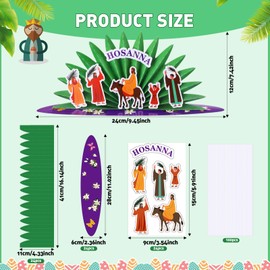 Frienda 24 Set Easter Palm Sunday Crafts Kits 24 Pcs Palm Cards Hosanna Jesus Stickers Religious Sunday School Christian for Kids Easter Day Party DIY Craft Classroom Family Decor