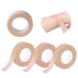 4 Rolls PE Micropore Medical Paper Tape Roll 1.25cm x 9.14m, Flexible & Breathable Medical Tape for Eyelash Extensions Wound Sensitive Skin Injuries Swelling Sports (Skin)