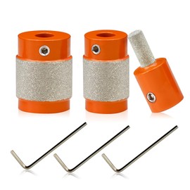 BGTEC Stained Glass Diamond Grinder Bit, 3 Pieces 25 mm/19 mm/6 mm Brass Core Glass Painting Grinder Bits, Diamond Grinder Bit Head Tools, Stained Glass Tools and Accessories for Stained Glass