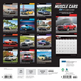 Beach Kids American Muscle Cars Calendar 2024 - Deluxe 2024 Muscle Cars Wall Calendar Bundle with Over 100 Calendar Stickers (Classic Car Gifts, Office Supplies)