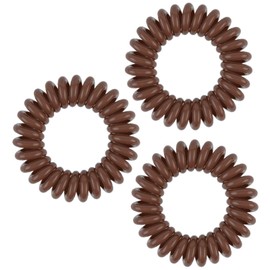 POWER Hair Ties, Pretzel Brown, 3 Pack - Extra Strong Grip, Waterproof, Traceless - Perfect for Sports, Suitable for All Hair Types