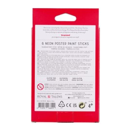 Bruynzeel Poster Paint Sticks 6-Piece Set, Neon