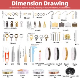 Hilitchi 1588Pcs Jewelry Making Supplies Kit Jewelry Wires Jewelry Making Repair Tools Jewelry Pliers Jewelry Findings and Charms Wire Wrapping and Beading with Storage Pouch