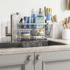 Cisily Silver 2-Tier Kitchen Sink Caddy Organzier Rack with Flexible