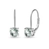 Aquamarine Earrings for Women Sterling Silver 6mm Round Leverback Drop