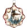Marolin Glass Ball Zeppelin Airship Over New York Patinated