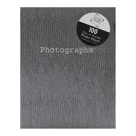 Picture This Tallon Snake Skin 6x4 Photo Album Memo Slip in Holds 100 Photos (Grey)