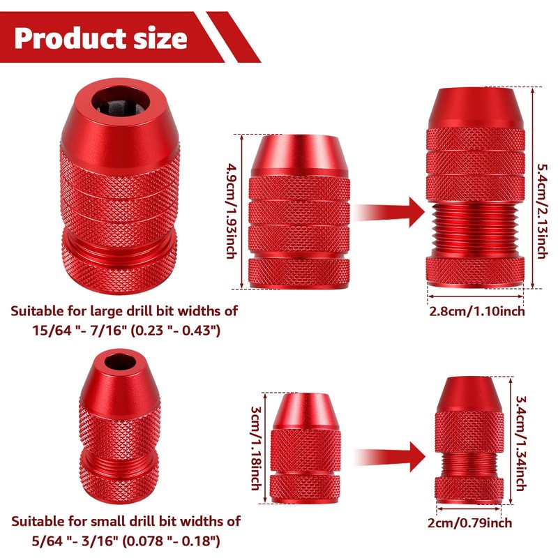 Abizarch 2Pcs Drill Depth Stop, Adjustable Drill Bit Stop Collar