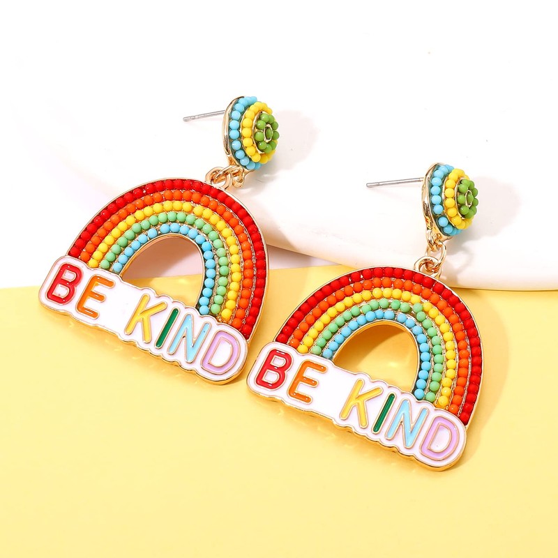 Teacher Pencil Earrings for Women Beaded Pencil Dangle Earrings Statement