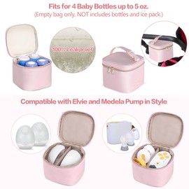 Fasrom Wearable Breast Pump Bag Backpack with Cooler and Pump Tote Bag, Compatible with Momcozy, Medela and Elvie Hands Free Pumps, Pink (Patent Design)