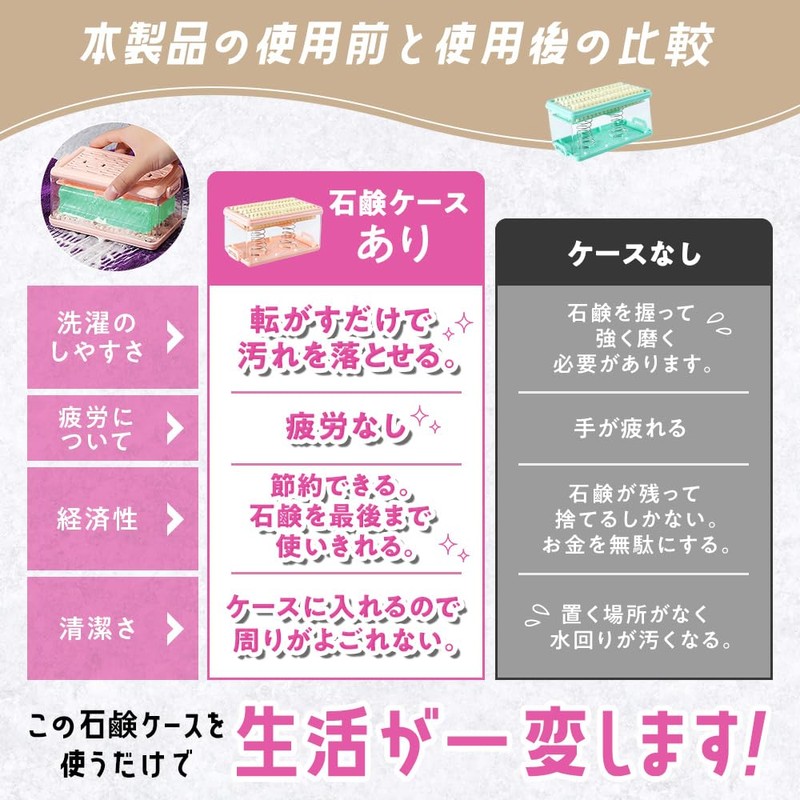 Utamaro Soap Case, Soap Set, Brush Included, Removes Dirt Just