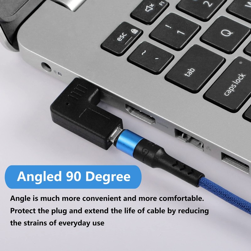 GELRHONR 90 Degree USB C to Micro USB Adapter Right