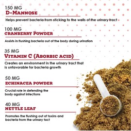 Denestra Cranberry D Mannose MAX- Dog Urinary Tract (UT) Health, Bladder and Kidney Support Supplement - UTI Bladder Control for Dogs-Granules (90 Doses)