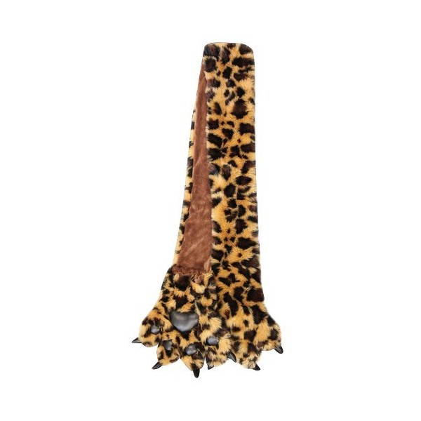 Furry Plush Faux Fur Animal Scarf w Paws and Claws
