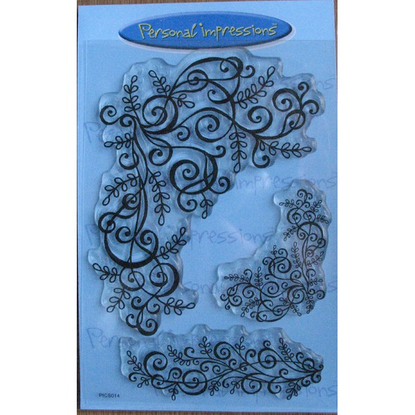 Art Stamps A6 Sue Dix Swirls and Flourishes Clear Stamp, Transparent