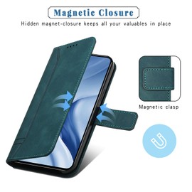 Bravoday Honor 70 Case, PU Leather Flip Case with Card Slots, Kickstand & Magnetic Closure - Green
