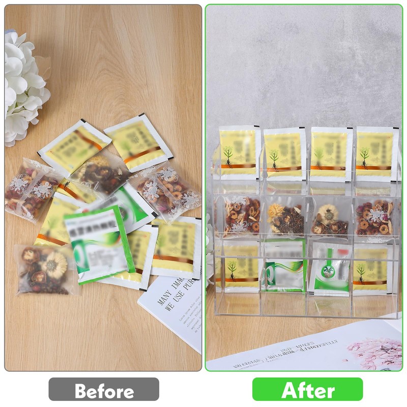 Acrylic Tea Bag Organizer for 216 Tea Packets, No Assembly