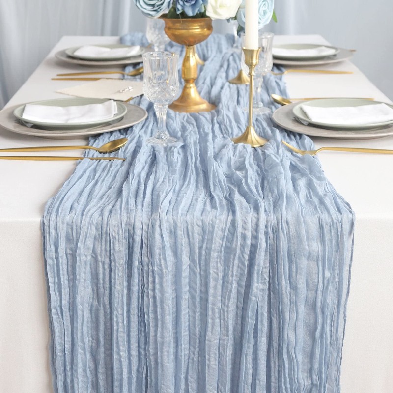 DROMCOM Cheesecloth Table Runner, 90 cm x 300 cm, Dusty