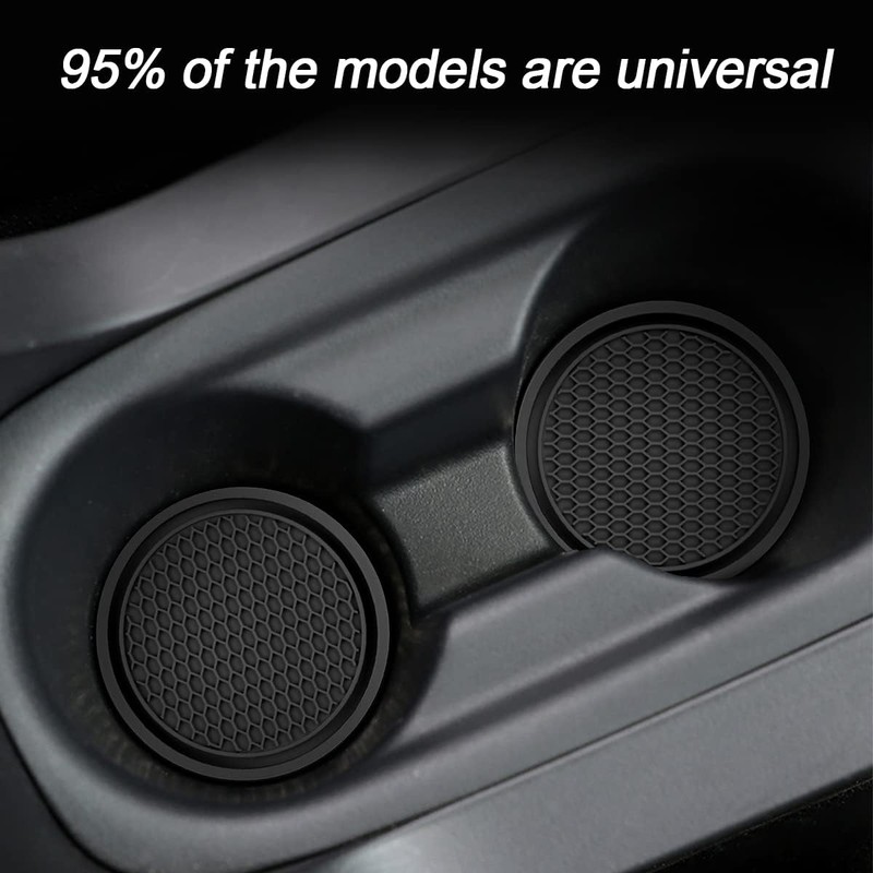 4 Pack Car Cup Holder Coaster, 2.75 Inch Diameter Non-Slip