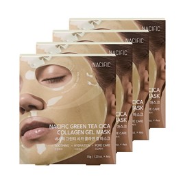 NACIFIC Collagen Gel Facial Mask (Green Tea Cica) 16EA Set Hydrogel Deep Korean Face Mask Hydrating Overnight Elasticity Firming Pore Minimizing for All skin types