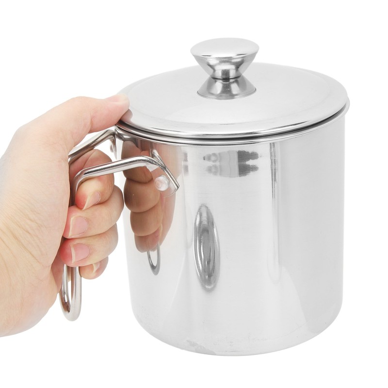 Grease Container 304 Stainless Steel Dustproof Large Capacity Fine Strainer