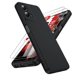 LeYi for Moto-G-5G-2024 Case: 【𝐍𝐨𝐭 𝐅𝐢𝐭 𝐒𝐭𝐲𝐥𝐮𝐬 𝟓𝐆 𝟐𝟎𝟐𝟒】 with 2Pcs Tempered Glass Screen Protector, Liquid Silicone Cover Slim Soft Cellphone Funda para for Moto G 5G 2024, Black