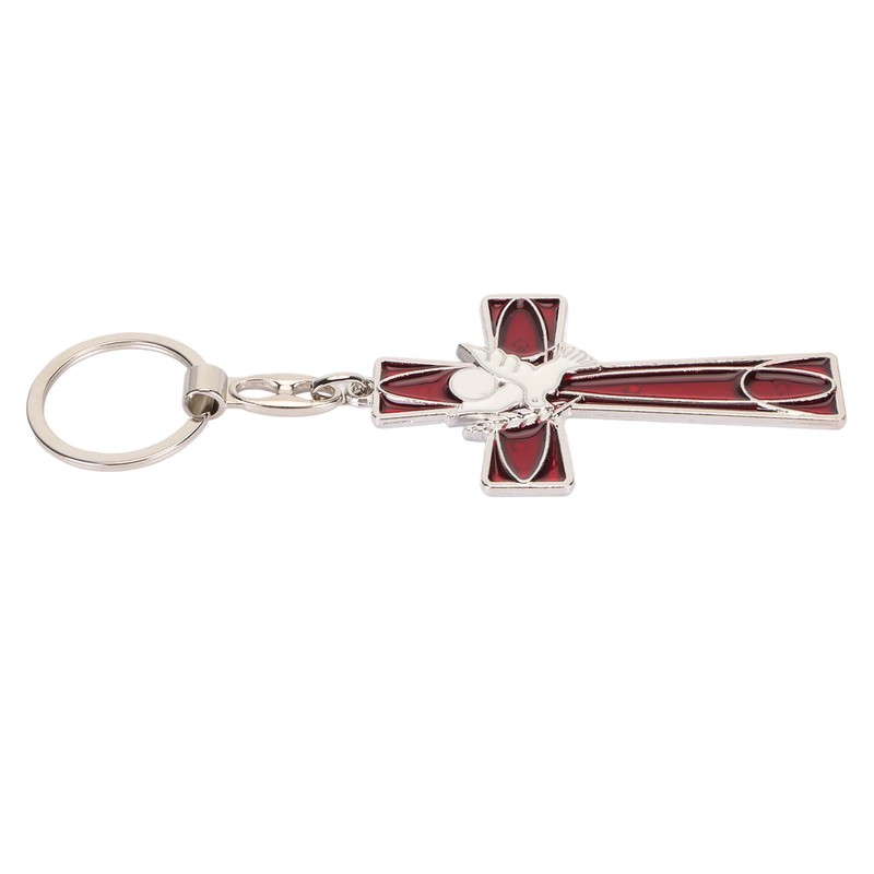 Cross Keychain Peace Bird Vibrant Colors Strong Alloy Skin Friendly