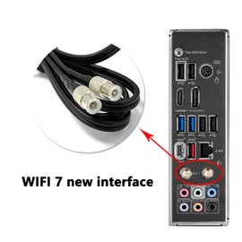 2.4/5/6GHz Tri Band WiFi 7 Gaming Motherboard Antenna Cable Replacement for MSI MEG Z890 GODLIKE/ACE,MEG Z790 ACE MAX,MPG Z790 Carbon MAX WiFi II, MAG B860,PRO B850-VC Magnetic Base (Black)