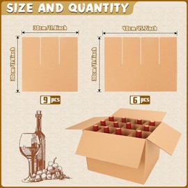 YOTINO 3 Sets Moving Box Glasses Divider Kits for Moving, Wine Glassware Dish Packing Moving Boxes,Cardboard Dividers for Boxes for 16 x 12 x 12 Inch Box (Box Not Included)