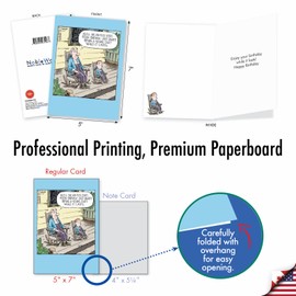 NobleWorks - 10 Assorted Happy Birthday Cards - Funny Bday Greeting Cards with Cartoons, Bulk Boxed Notecard Set - Joy of Aging A2668BDG