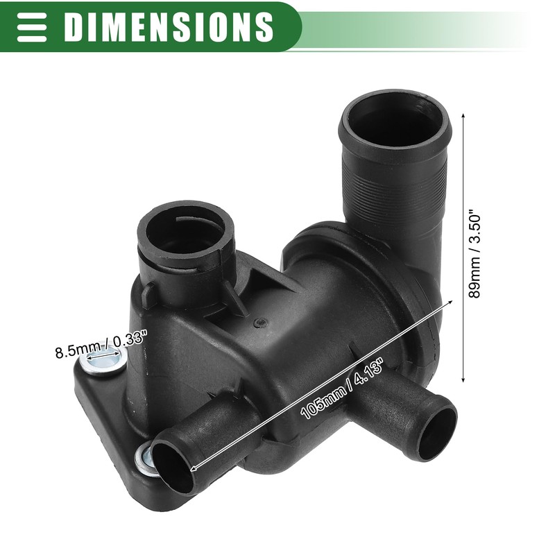 X AUTOHAUX Engine Coolant Thermostat Housing, for Kia Picanto, Plastic,