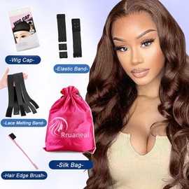 Brown Glueless Wigs Human Hair Pre Plucked Pre Cut 30Inch Chocolate Brown Lace Front Wigs 220 Density Body Wave Wig 7x5 Wig Human Hair for Black Women